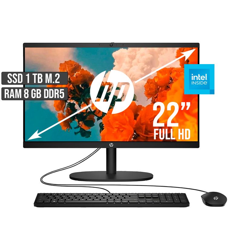 HP - TODO EN UNO HP INTEL DUAL CORE SSD 1TB RAM 8GB LED 22 FULL HD