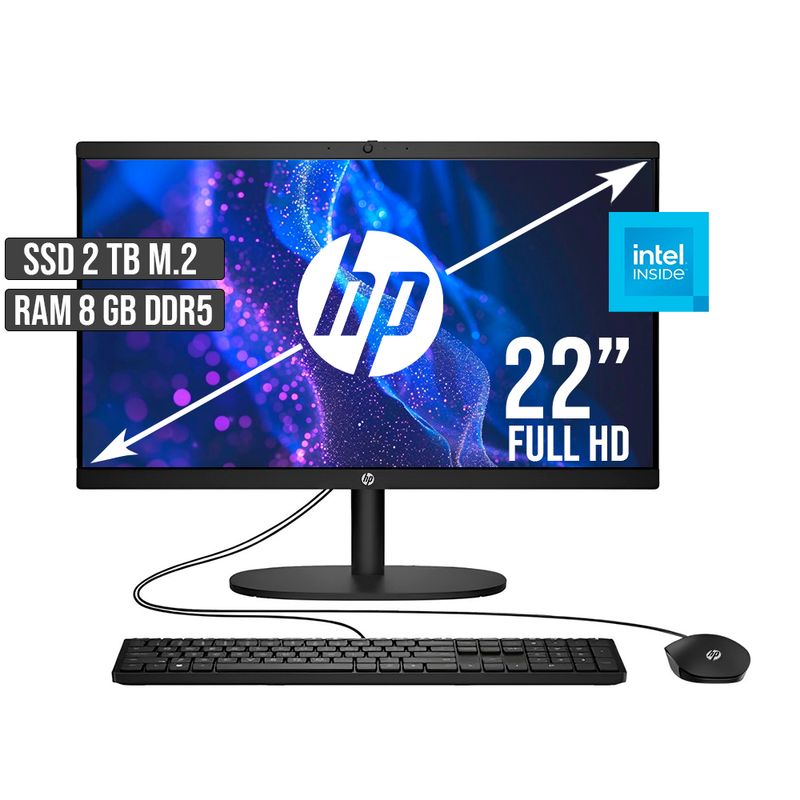HP - TODO EN UNO HP INTEL DUAL CORE SSD 2TB RAM 8GB LED 22 FULL HD