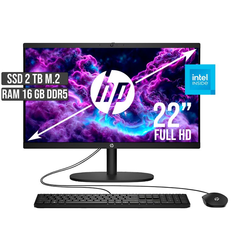 HP - TODO EN UNO HP INTEL DUAL CORE SSD 2TB RAM 16GB LED 22 FULL HD