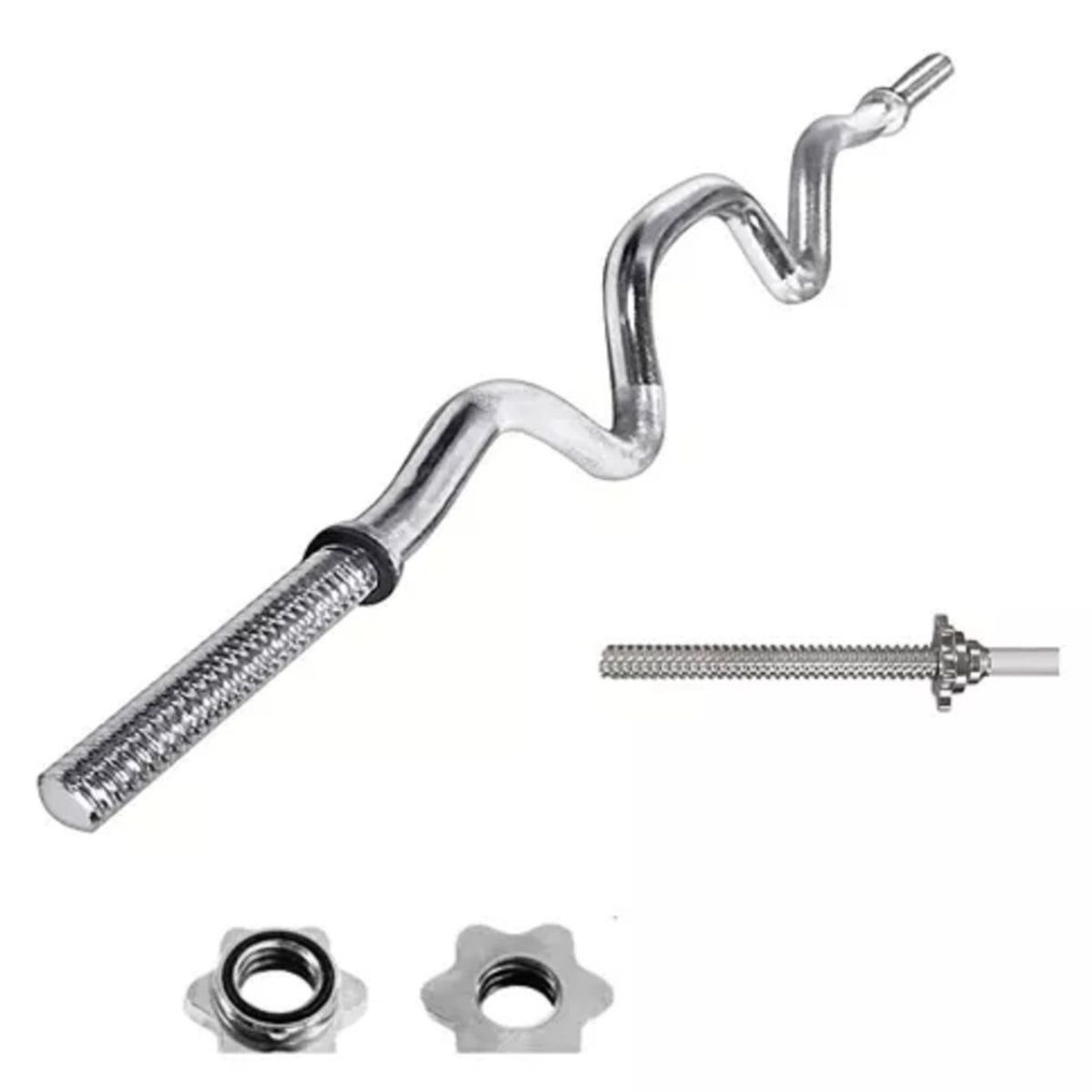 GENERICO - Barra w cromada 5 k 120 cm para pesas