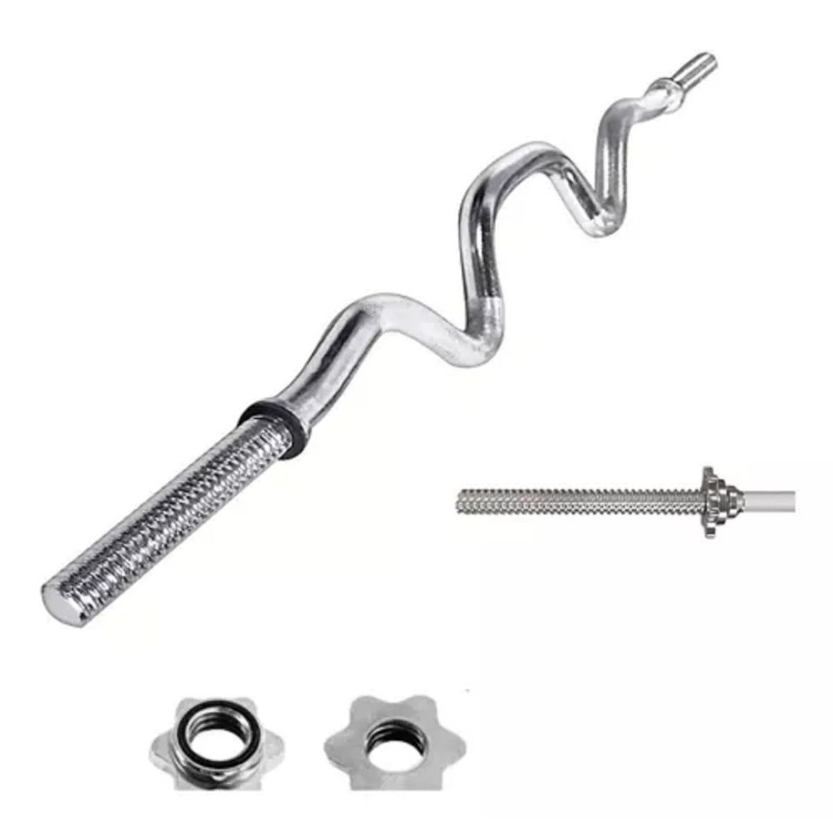 GENERICO - Barra w cromada 5 k 120 cm para pesas