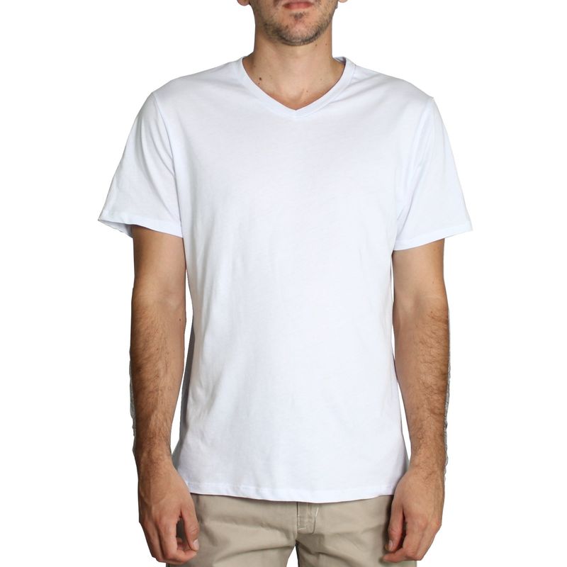 ARANZAZU - Camiseta cuello V en algodón horma clásica - Nilo