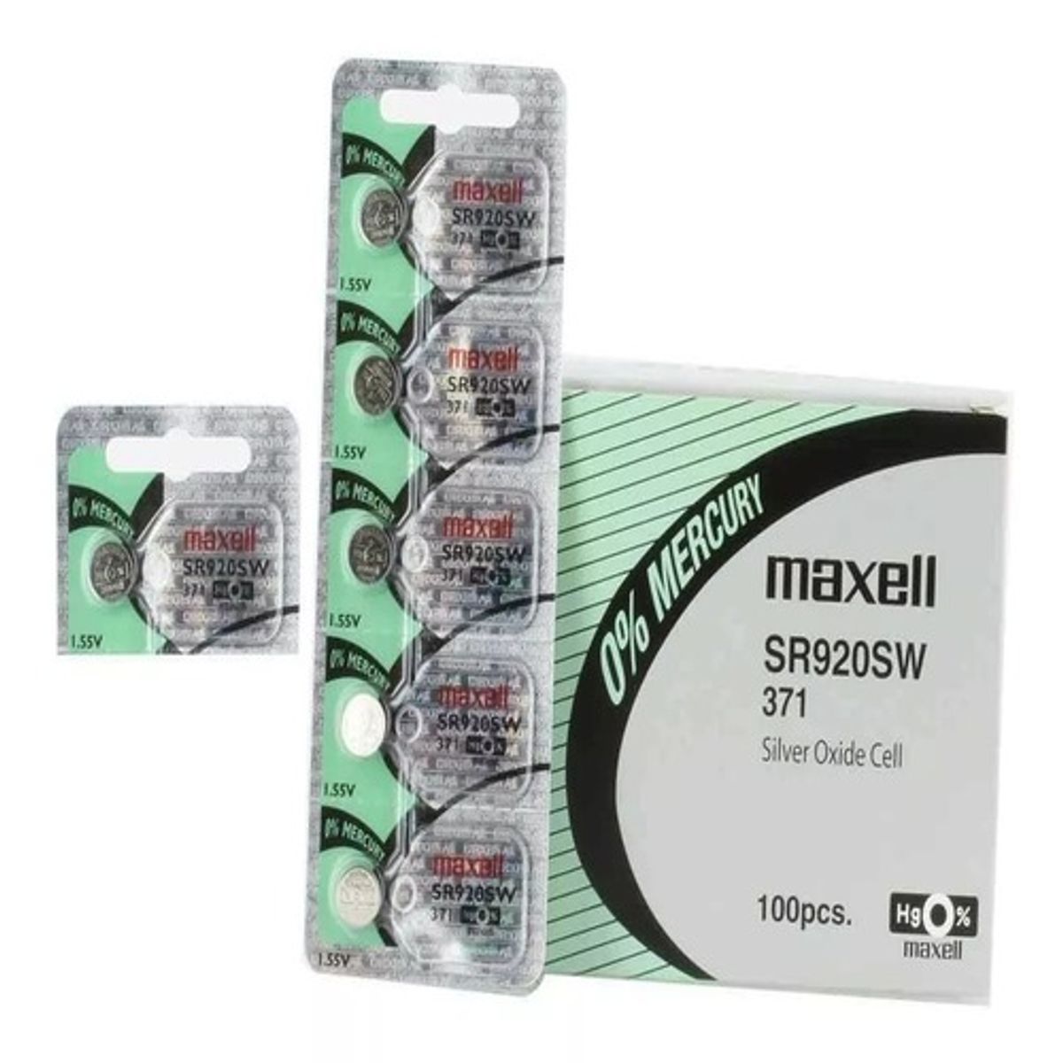 MAXELL - Pila Batería Maxell 371 (sr920sw) 1.55v Original Pack X 5