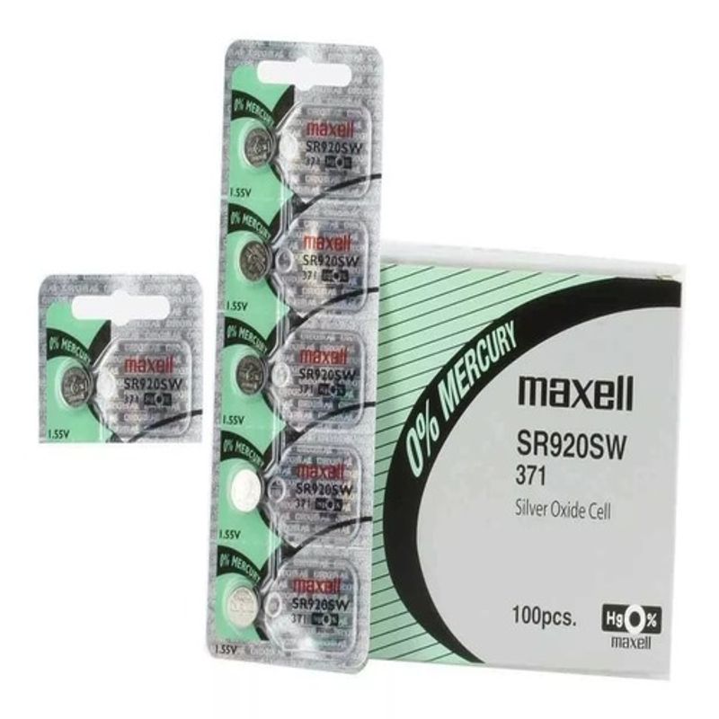 MAXELL - Pila Batería Maxell 371 (sr920sw) 1.55v Original Pack X 5