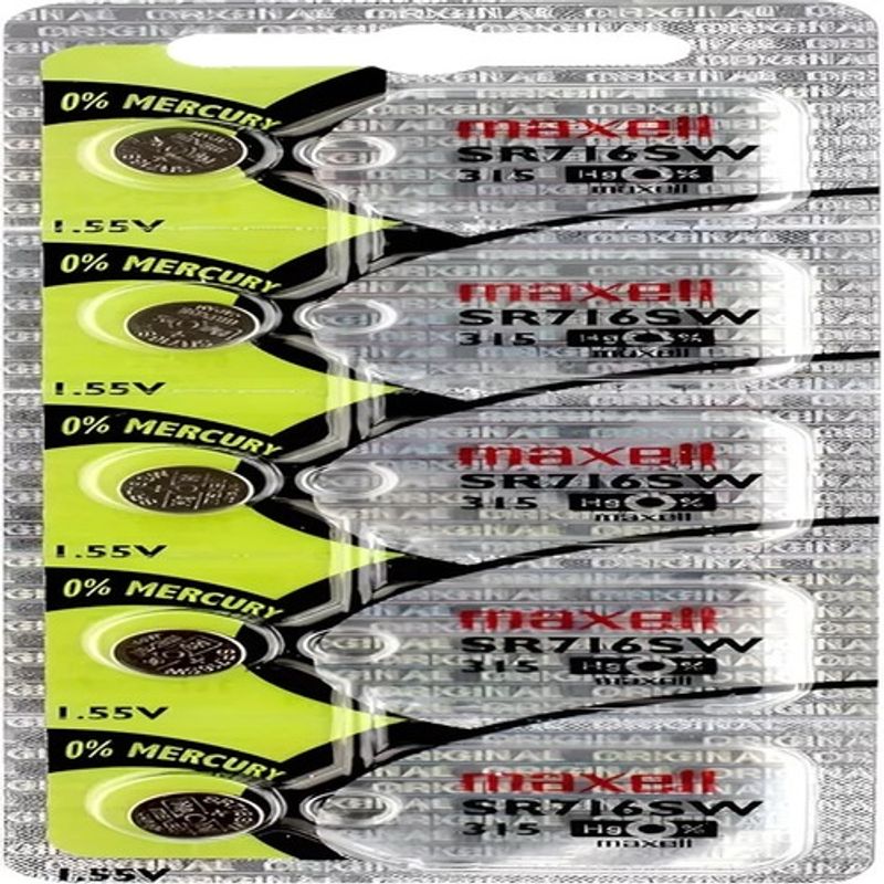 MAXELL - Pila Batería Maxell 315 (sr716sw) 1.55v Original Pack X 5