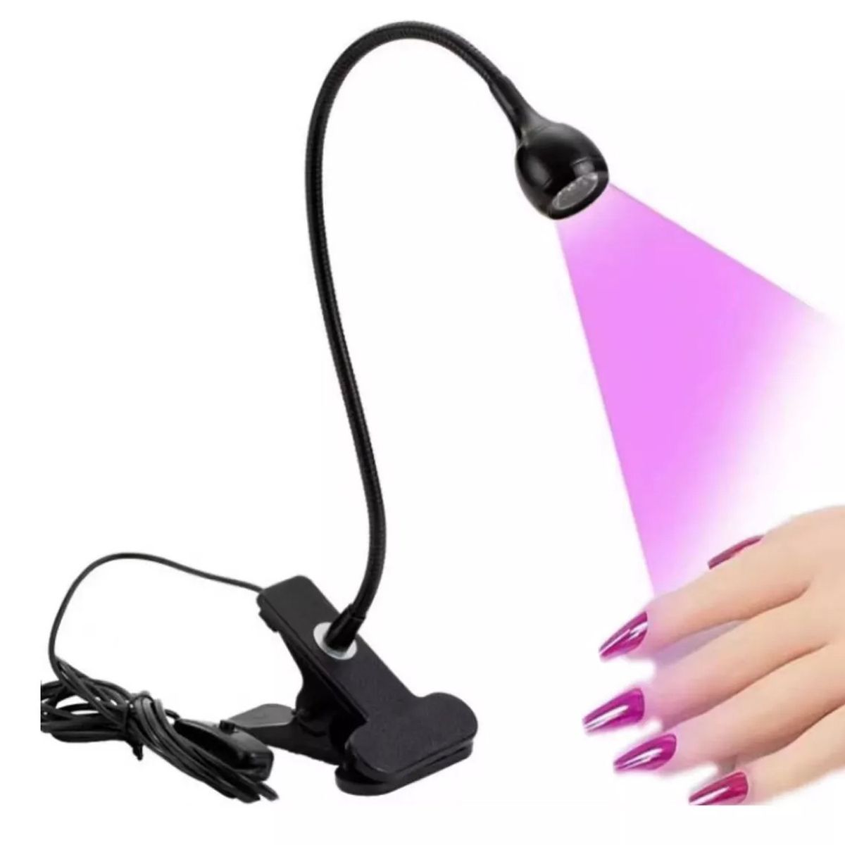 ONE PIXEL - Lampara De Uñas Led Brazo Flexible Negro One Pixel