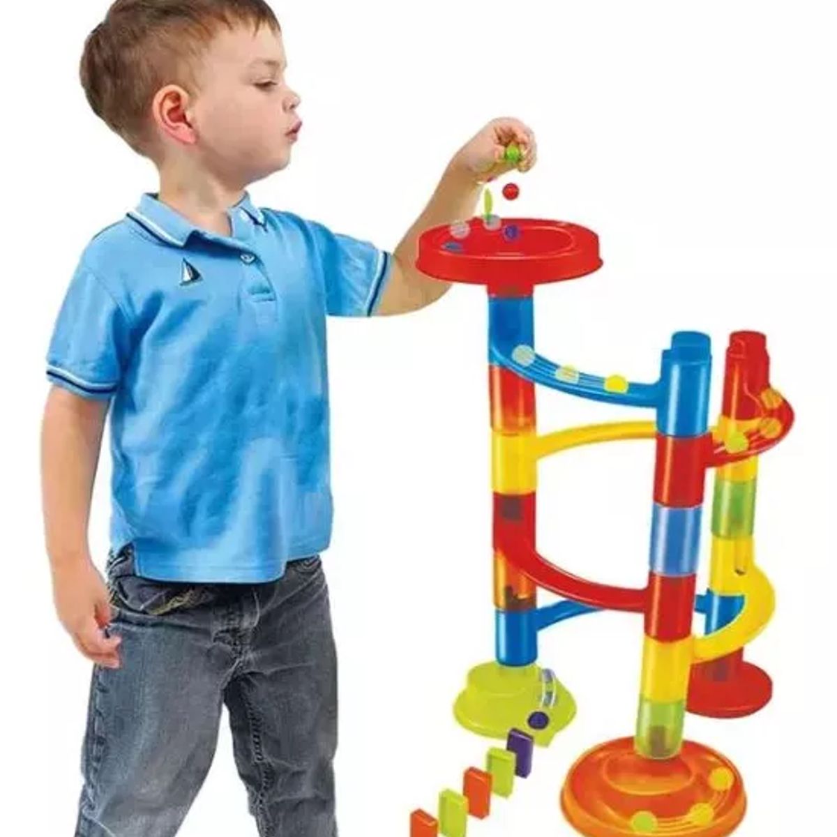 JUGANDO Y EDUCANDO - Juego Carrera De Canicas Torre Tornado Para Niños
