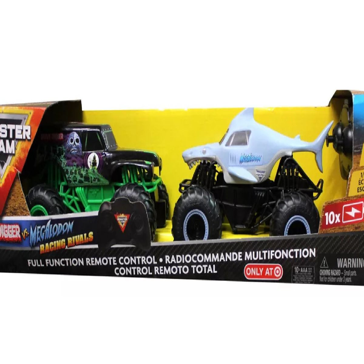 MONSTER JAM - Monster Jam Grave Digger Vs Megalodon Rivals Control Remoto