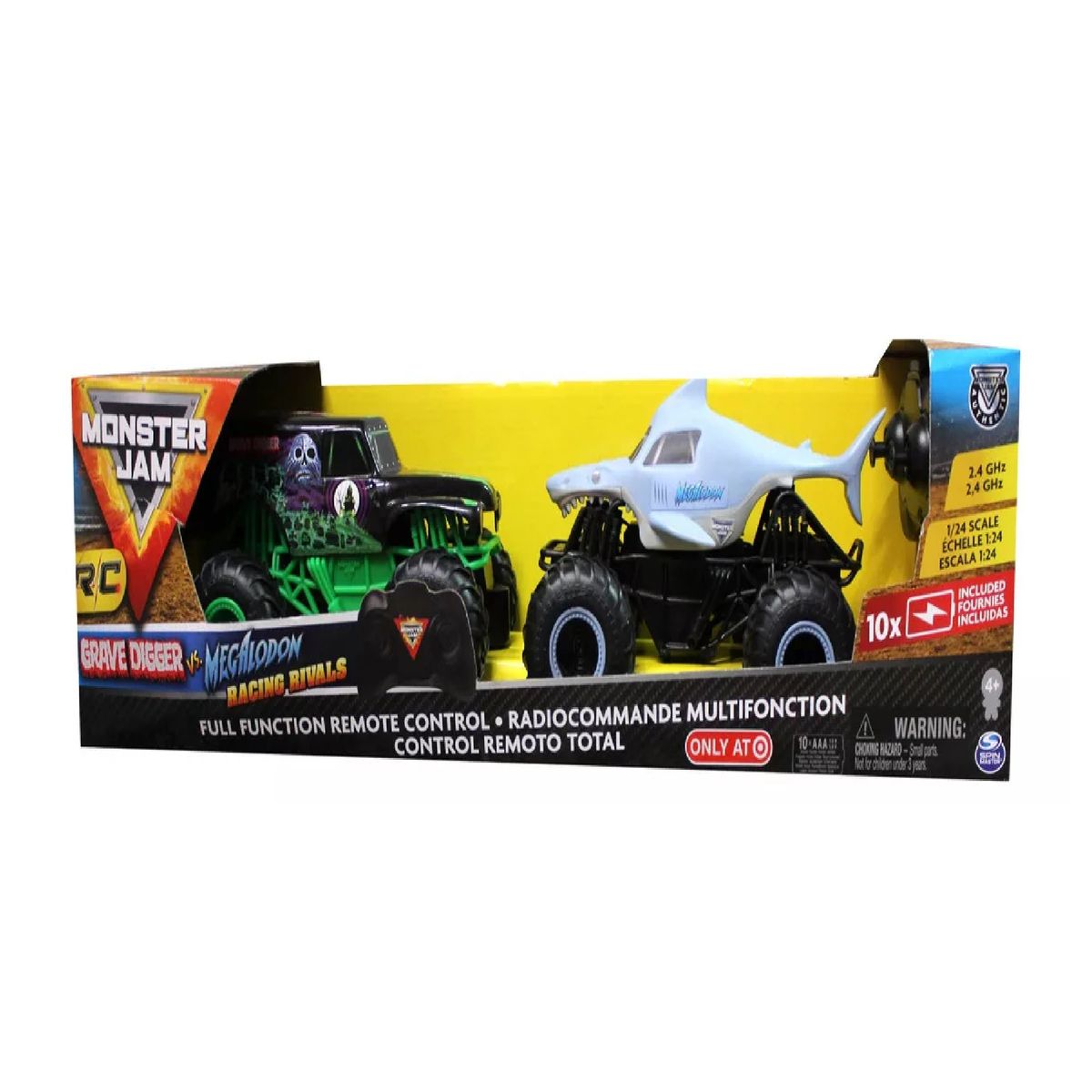 MONSTER JAM - Monster Jam Grave Digger Vs Megalodon Rivals Control Remoto