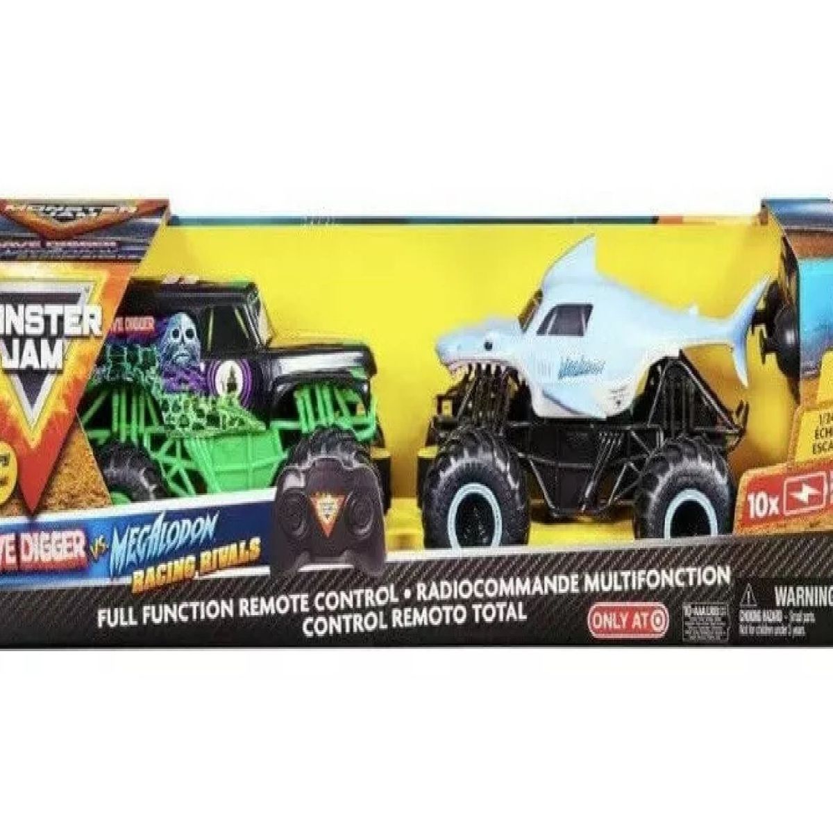 MONSTER JAM - Monster Jam Grave Digger Vs Megalodon Rivals Control Remoto