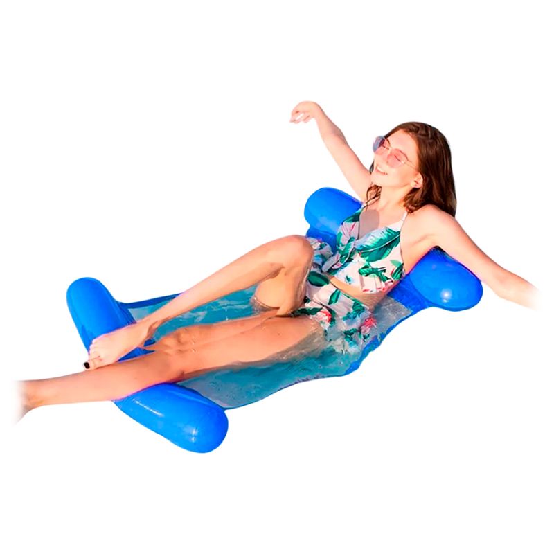 GENERICO - Flotador Hamaca 2 Lados Adultos Piscina Fiesta Silla Azul