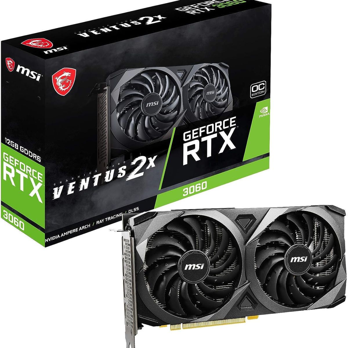 MSI - Tarjeta Gráfica MSI GeForce RTX 3060 12GB OC, 192-Bit
