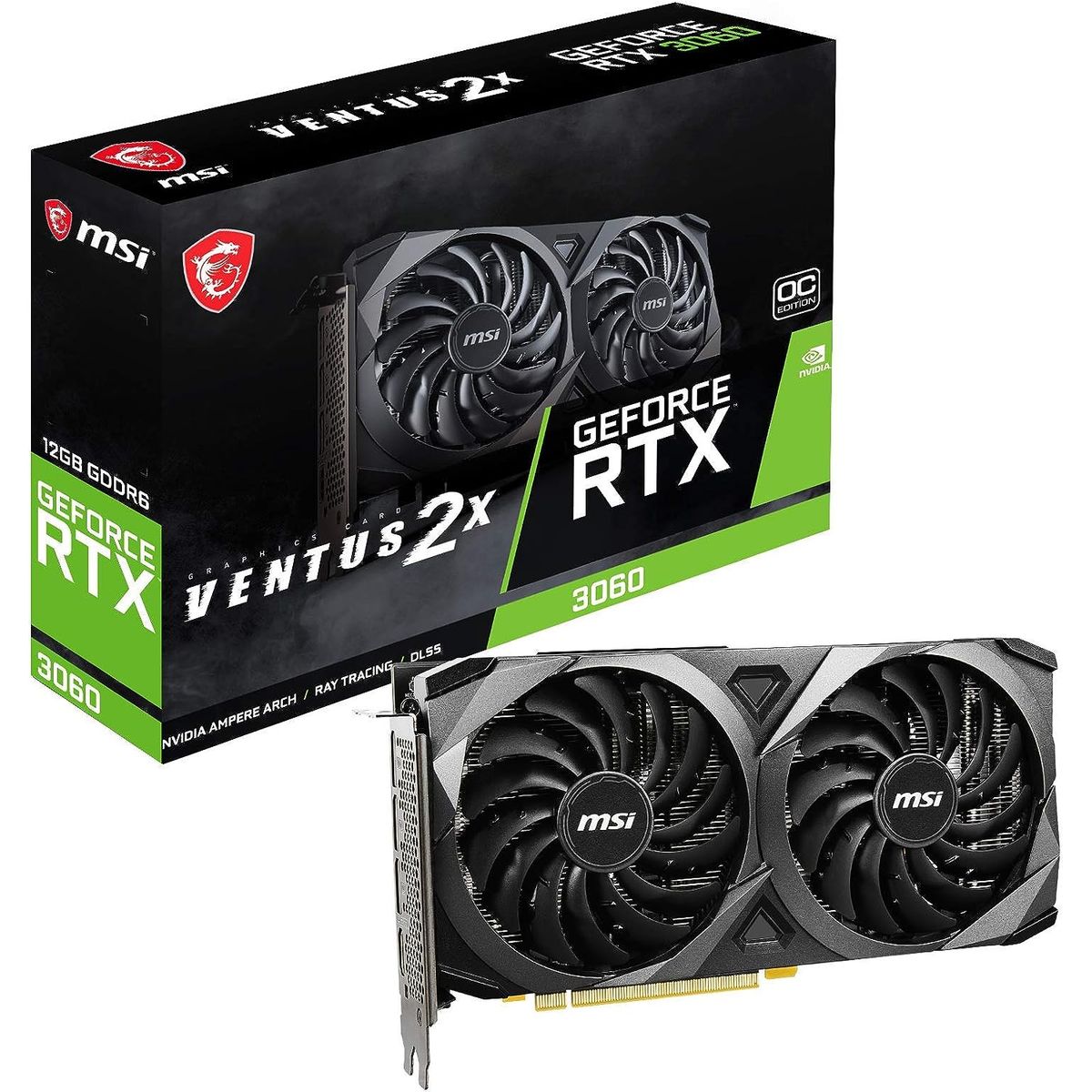MSI - Tarjeta Gráfica MSI GeForce RTX 3060 12GB OC, 192-Bit