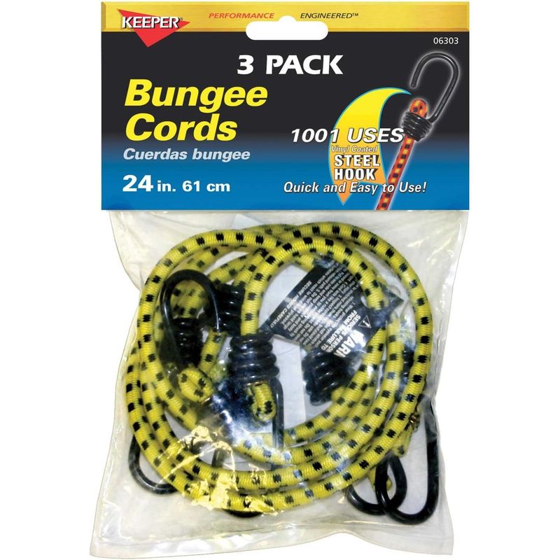 KEEPER - Cable elástico de 24 pulgadas paquete de 3 Resistente