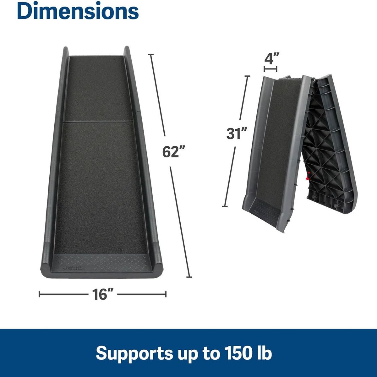PETSAFE - Rampa plegable para perros, Negro 62462 PetSafe