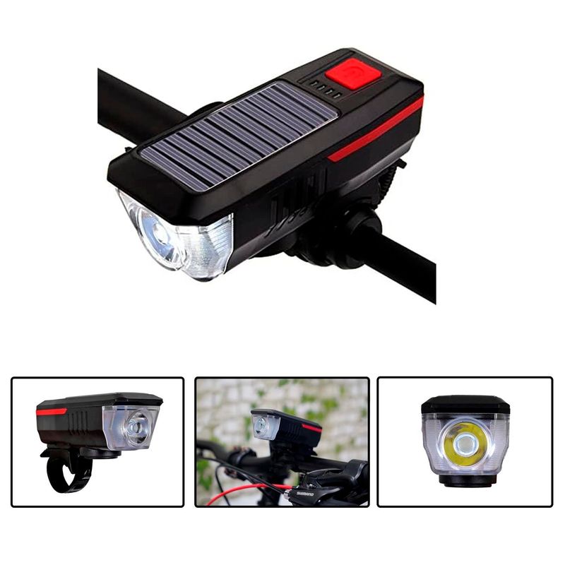 GENERICO - Luz Led Delantera Recargable Usb Para Bicicleta Con Bocina