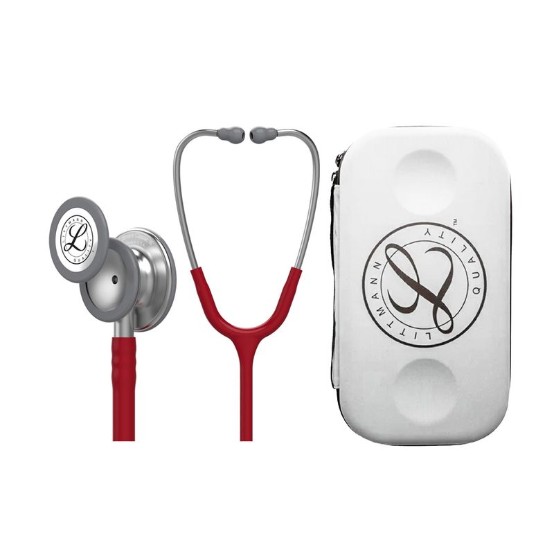 LITTMANN - Fonendoscopio Littmann Classic 3 Burgundy ref. 5627 + Estuche Rigido Gris