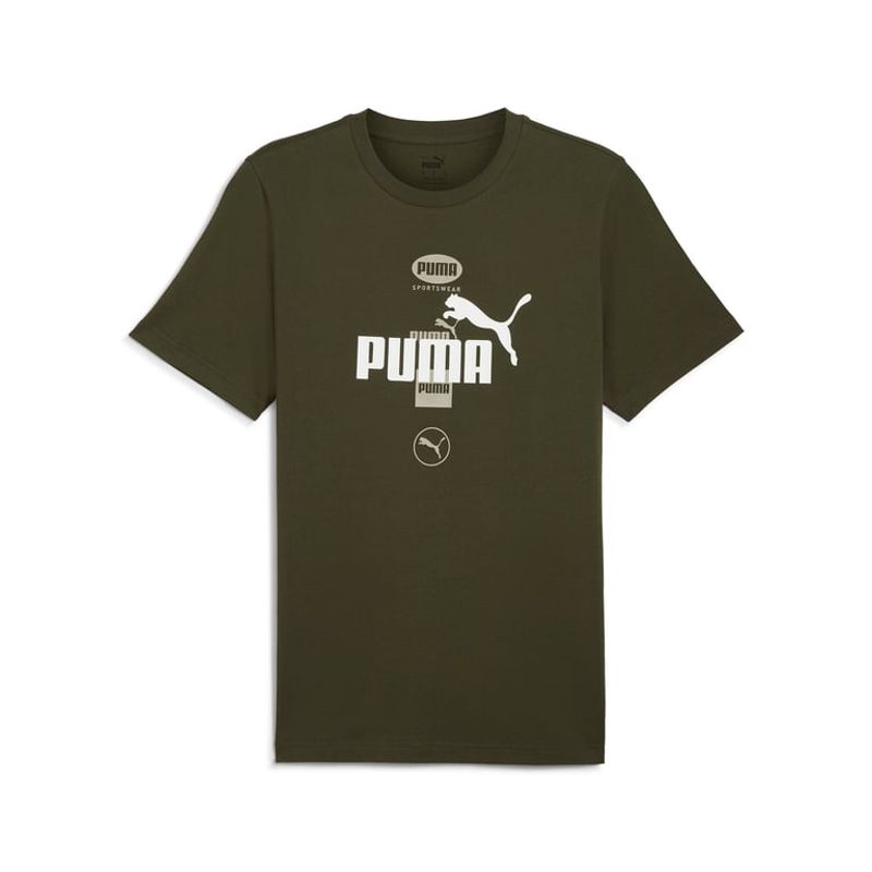 PUMA - Camisa Tshirt Marca Puma Original Power Tee Verde Hombre