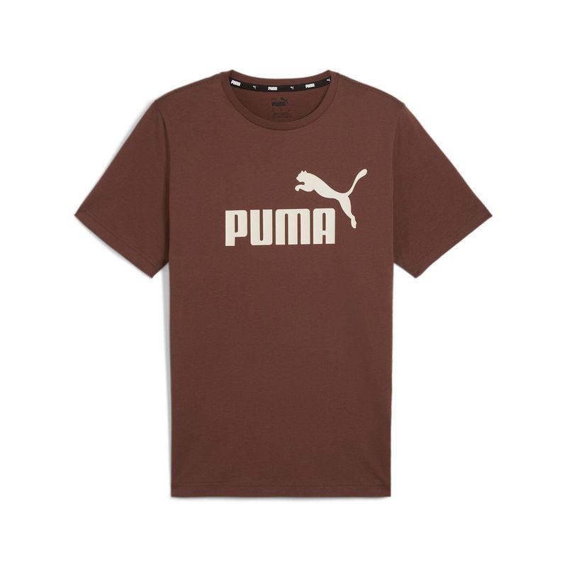 PUMA - Camisa Tshirt Marca Puma Original Café Hombre Ess Logo Tee