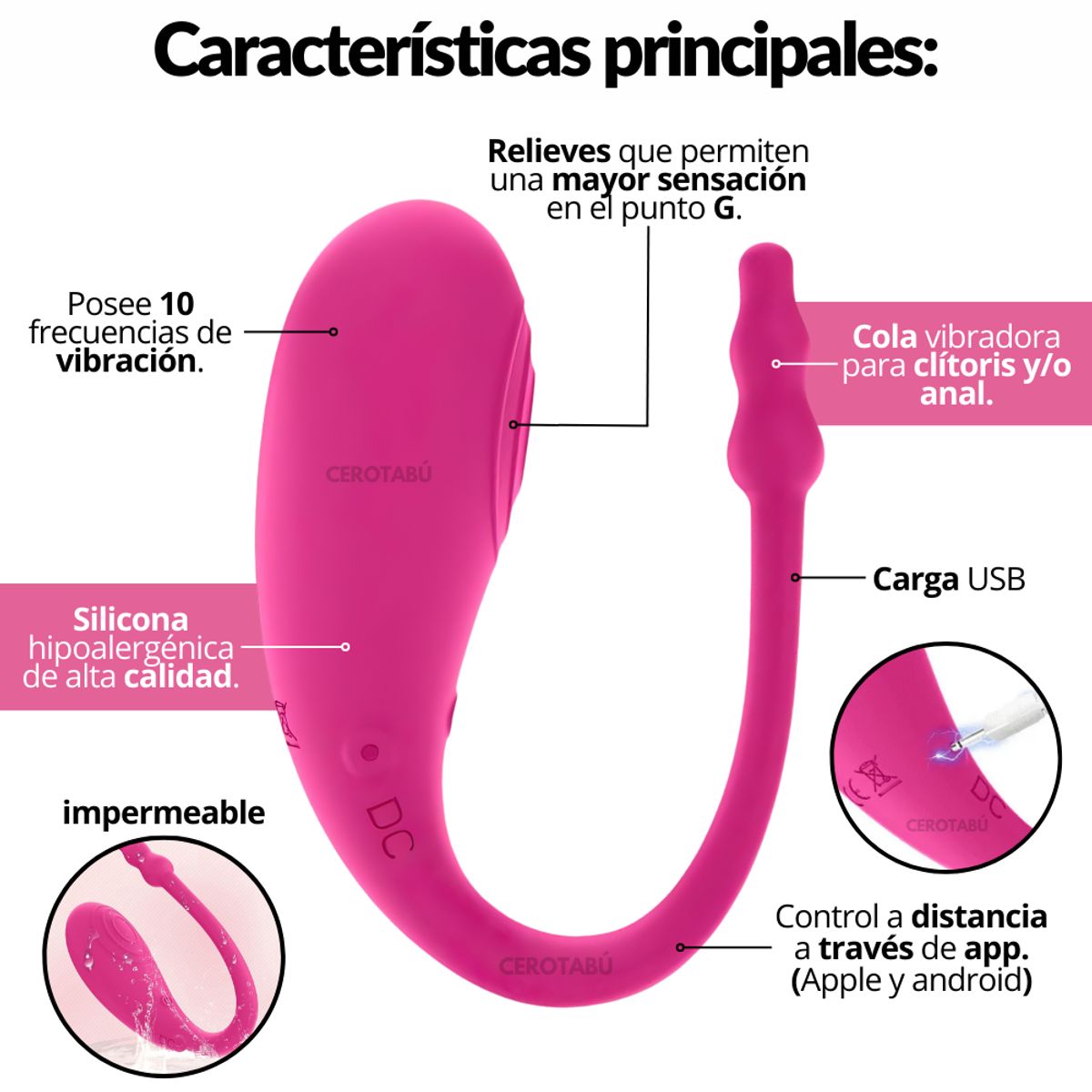 DISTRISEX - Huevo Vibrador Inalámbrico App Larga Distancia Recargable
