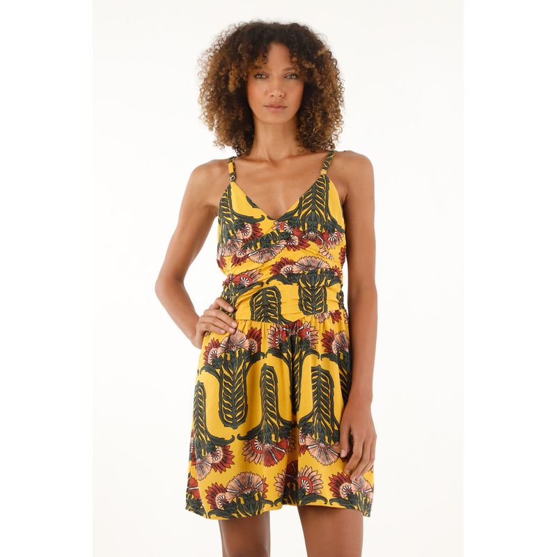 TENNIS - Vestido con estampado de flores corto para mujer