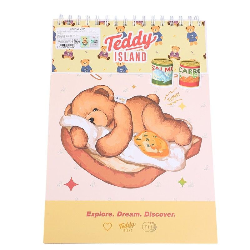 YOYOSO - CUADERNO DE DIBUJO A4 - TEDDY ISLAND - AMARILLO