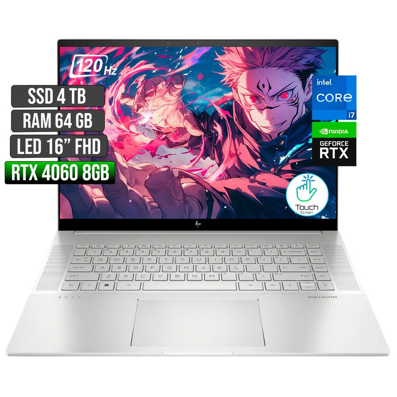 HP - HP ENVY INTEL CORE I7-13700H RTX 4060 8GB SSD 4TB RAM 64GB LED 16" FHD 120Hz