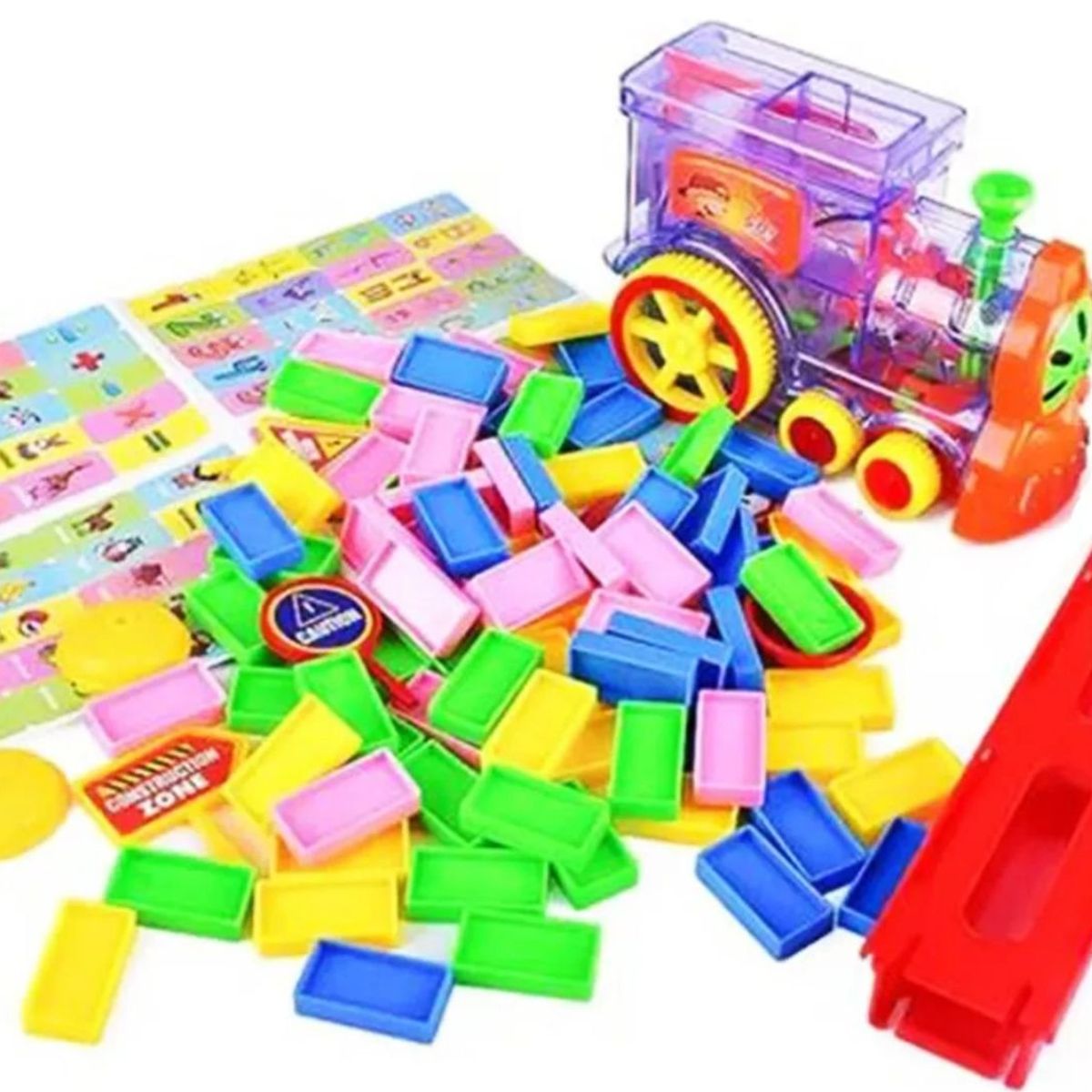 MAZUGI - Juguete Carro Tren Dominó Electrónico Con Luces Y Sonidos