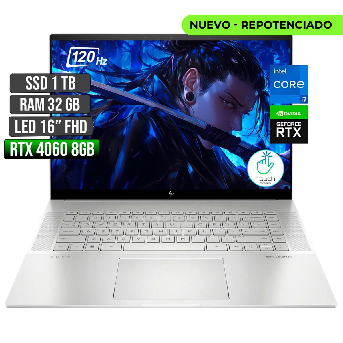 HP - HP ENVY INTEL CORE I7-13700H RTX 4060 8GB SSD 1TB RAM 32GB LED 16" FHD 120Hz