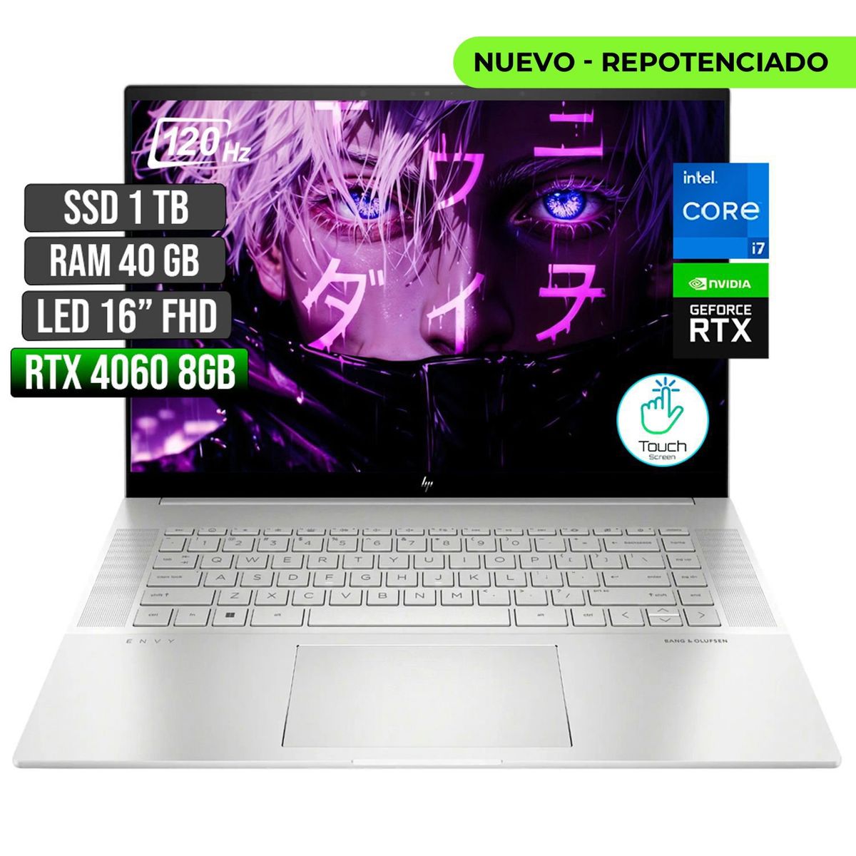 HP - Portátil Gamer HP Envy Intel Core i7 RTX 4060 1TB SSD 40GB RAM 16"
