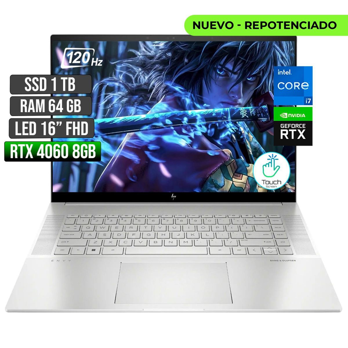 HP - Portátil Gamer HP Envy Intel Core i7 RTX 4060 1TB 64GB 16" FHD