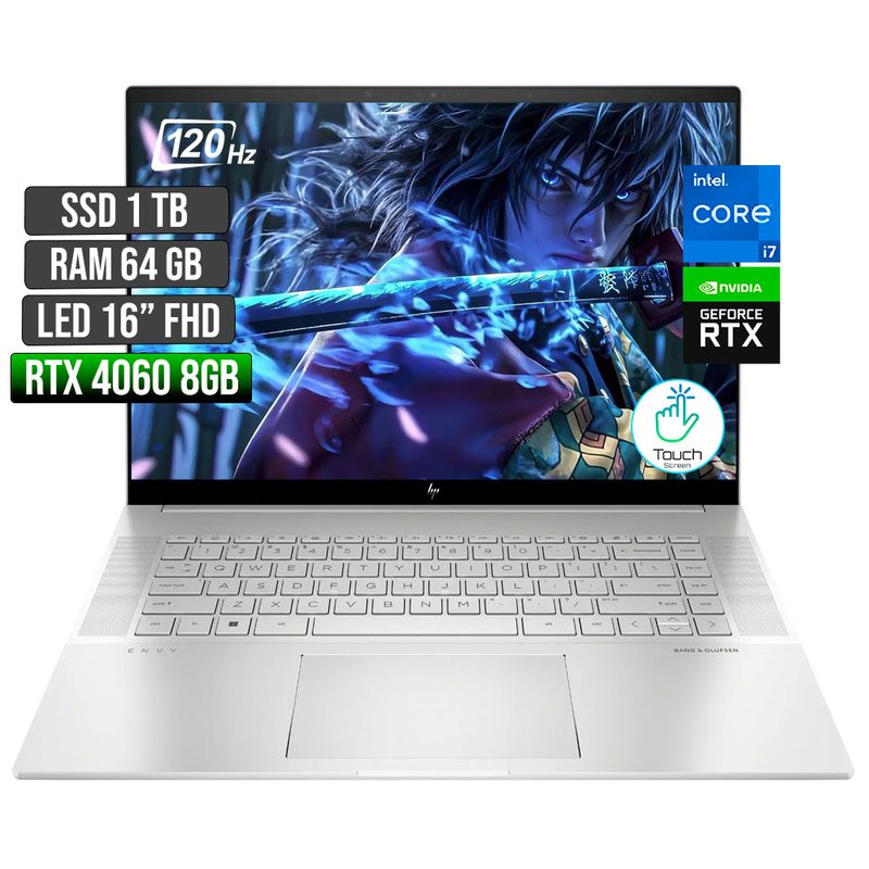 HP - HP ENVY INTEL CORE I7-13700H RTX 4060 8GB SSD 1TB RAM 64GB LED 16" FHD 120Hz