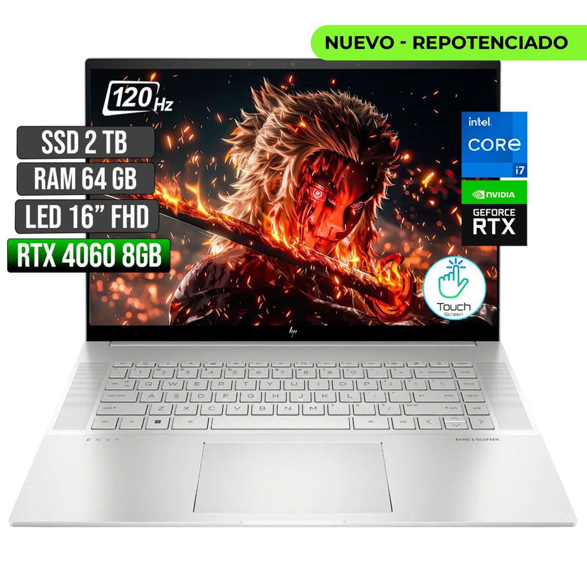 HP - HP ENVY INTEL CORE I7-13700H RTX 4060 8GB SSD 2TB RAM 64GB LED 16" FHD 120Hz