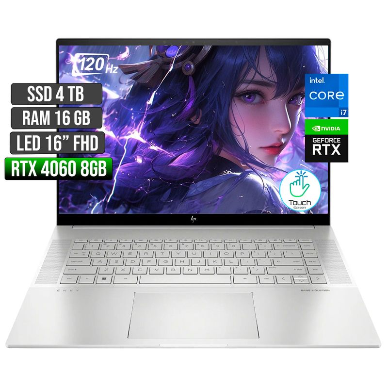 HP - HP ENVY INTEL CORE I7-13700H RTX 4060 8GB SSD 4TB RAM 16GB LED 16" FHD 120Hz