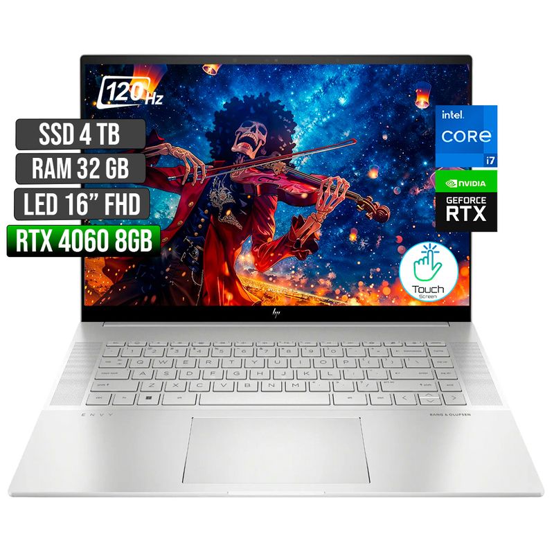 HP - HP ENVY INTEL CORE I7-13700H RTX 4060 8GB SSD 4TB RAM 32GB LED 16" FHD 120Hz
