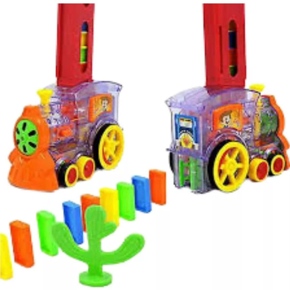 MAZUGI - Juguete Carro Tren Dominó Electrónico Con Luces Y Sonidos