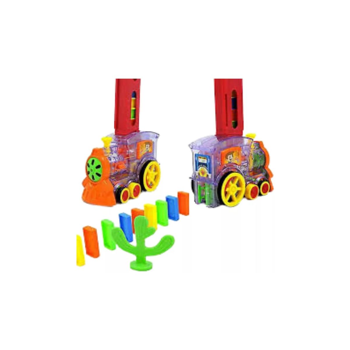 MAZUGI - Juguete Carro Tren Dominó Electrónico Con Luces Y Sonidos