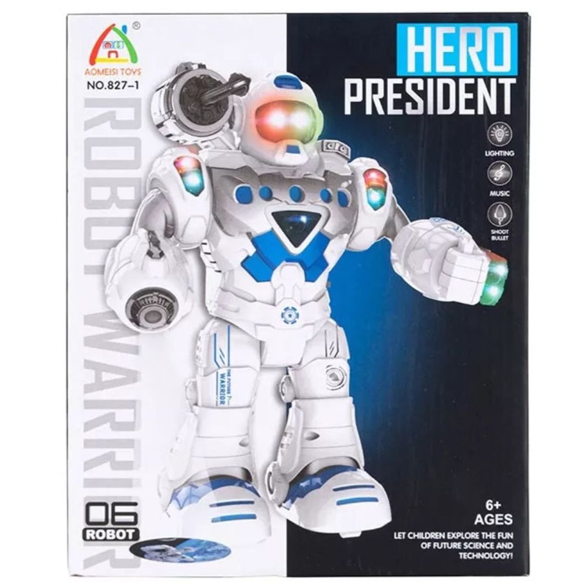 MAZUGI - Robot Con Luz Y Sonido Movimiento 24 Cm Juguete