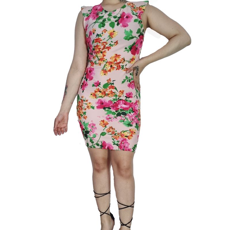 VIA7 - vestido casual pegado manga siza roado barbie mujer nuevo moda