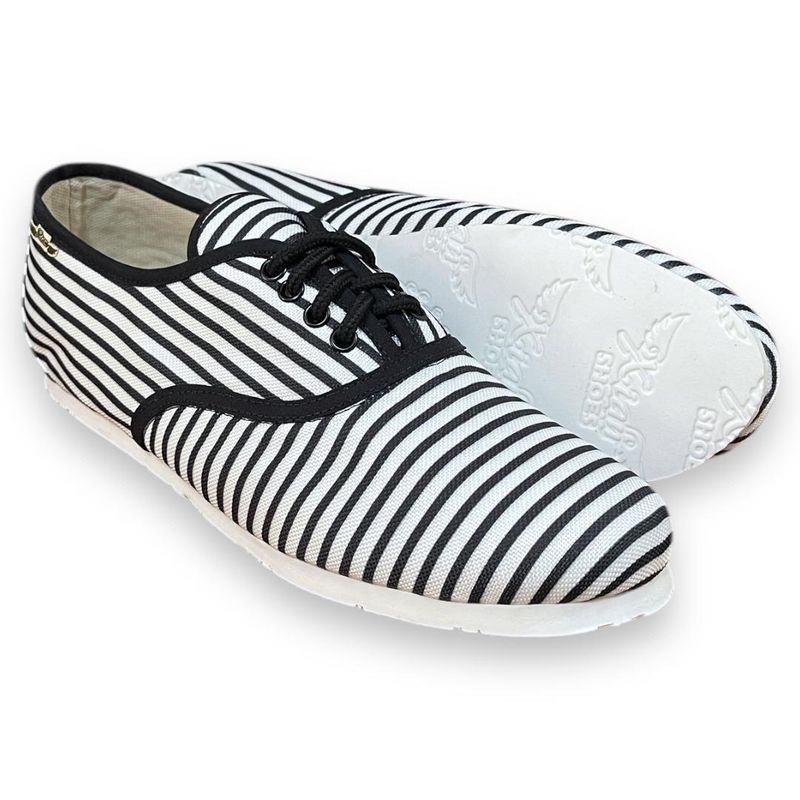 XIAN SHOES - ALPARGATA CORDONES RAYA NEGRA HOMBRE