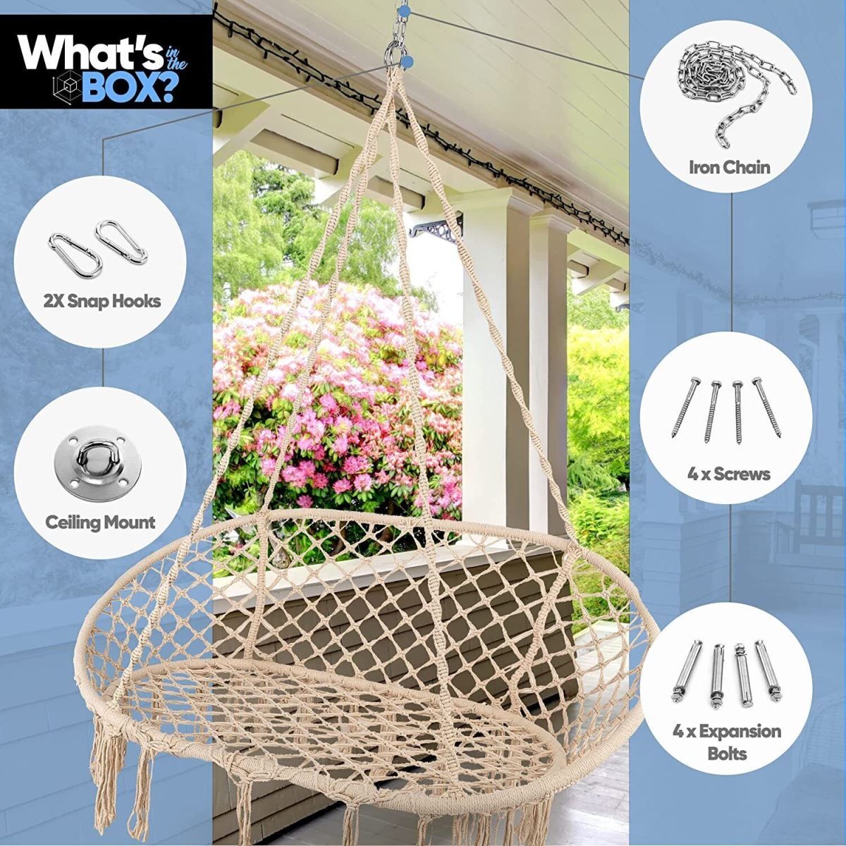 SERENELIFE - Silla Hamaca Colgante