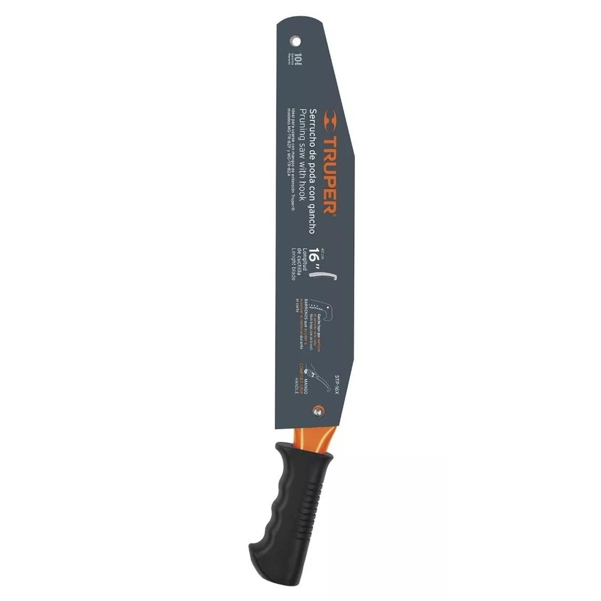 TRUPER - Serrucho Curvo De Poda 16 Pulgadas Gancho Triple Filo