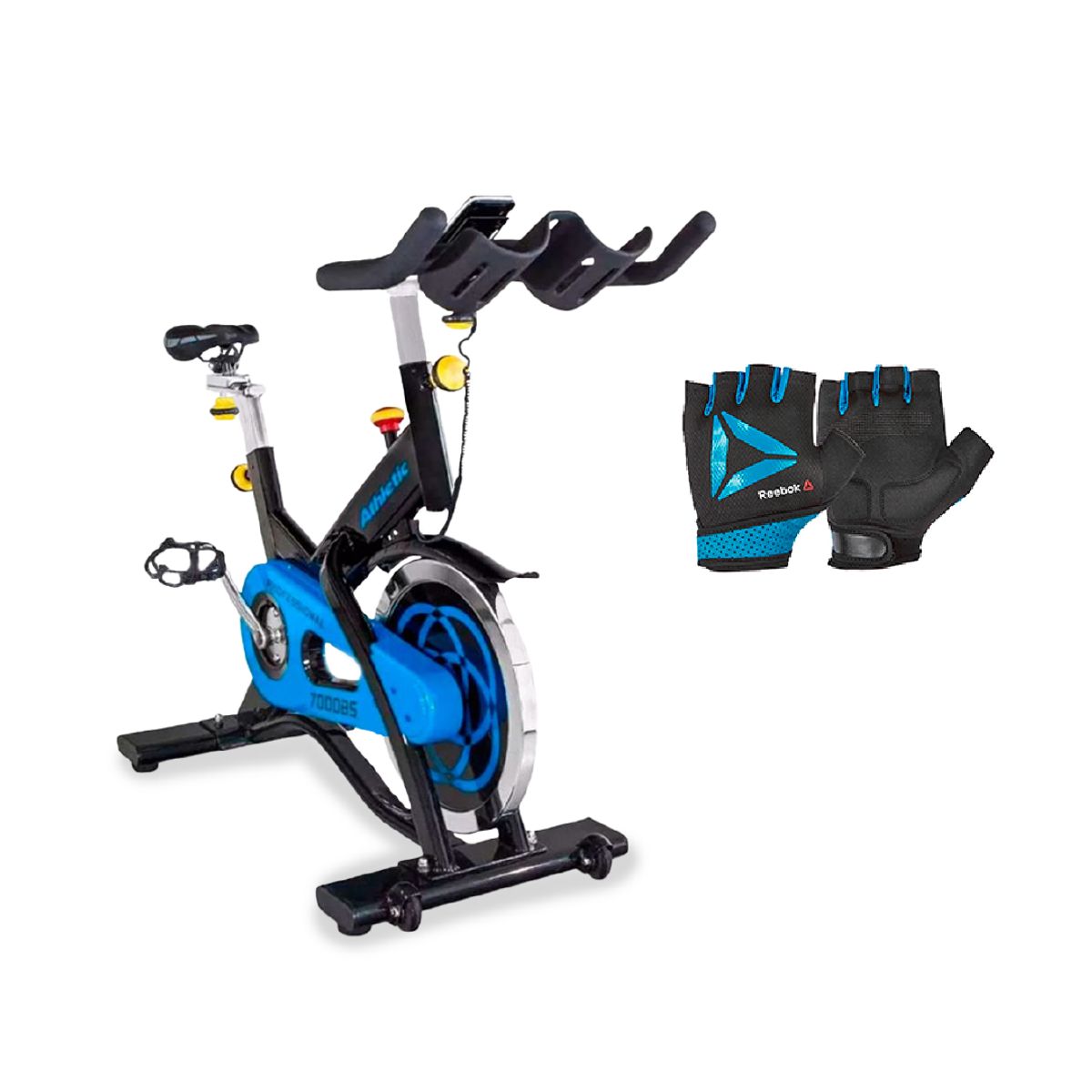 ATHLETIC - BICICLETA PROFESIONAL 7000BS+ GUANTES REEBOK AZUL RAGB-15525