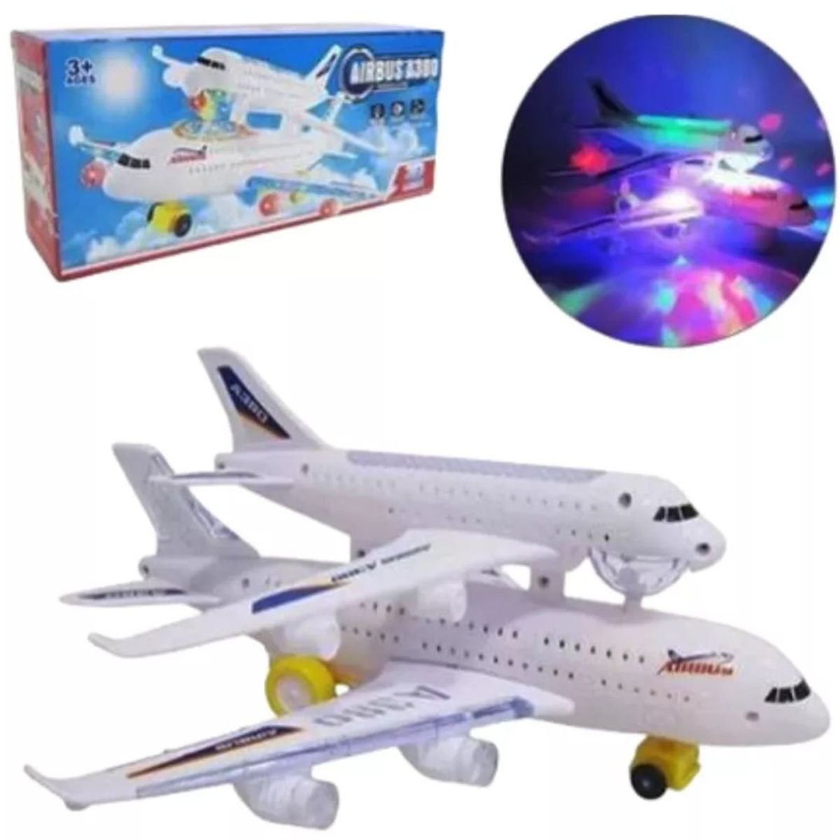 MAZUGI - Transporte Avión Juguete Luces Sonido Movimiento Niños Bebe