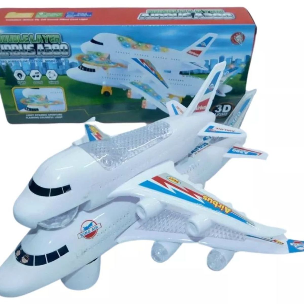 MAZUGI - Transporte Avión Juguete Luces Sonido Movimiento Niños Bebe