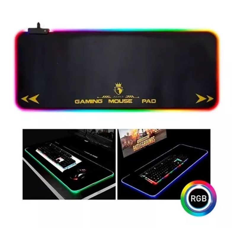 GENERICO - Pad Mouse Gamer RGB Alfombra de Goma 80 cm x 30 cm
