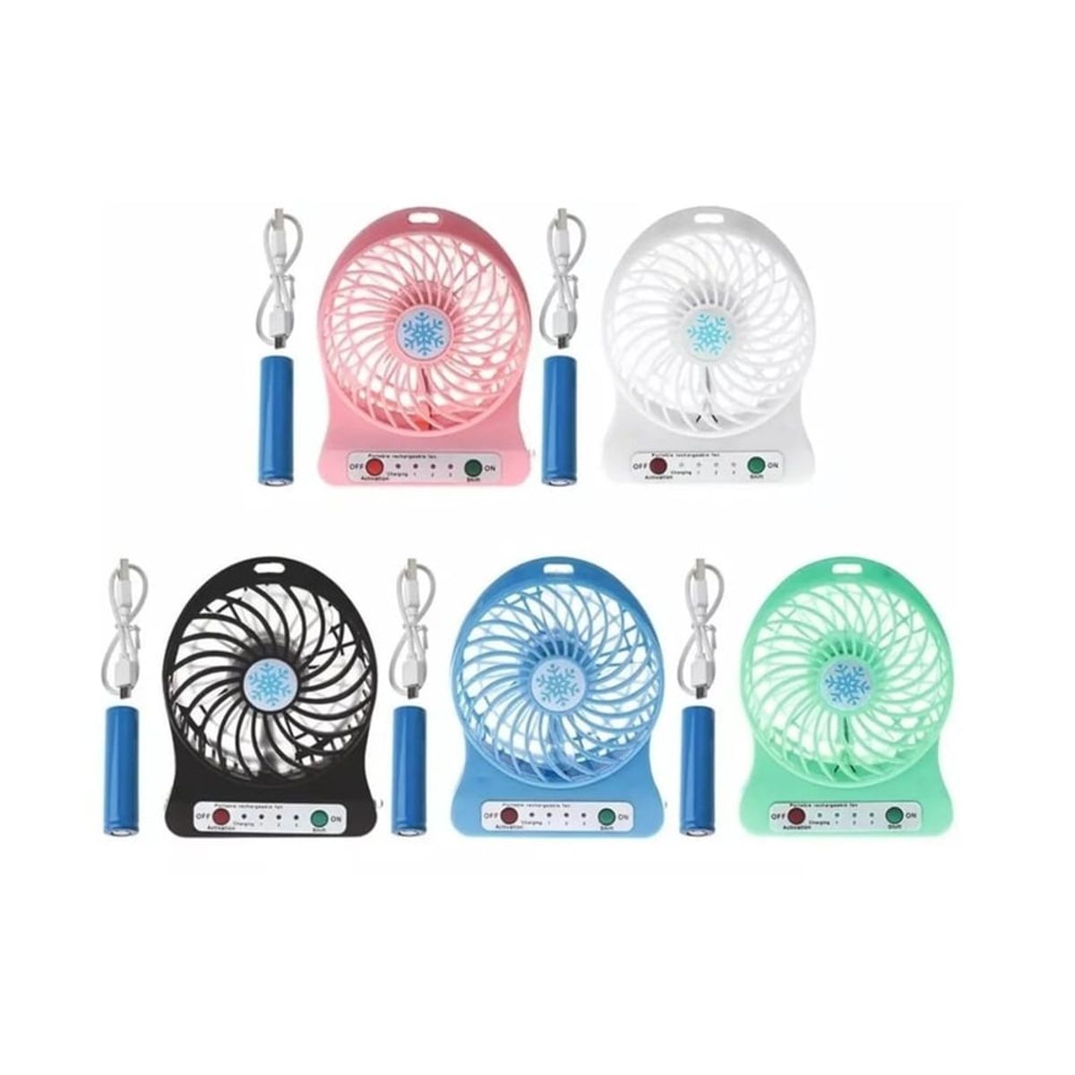 GENERICO - Ventilador Portatil Recargable Mini Con Linterna Usb