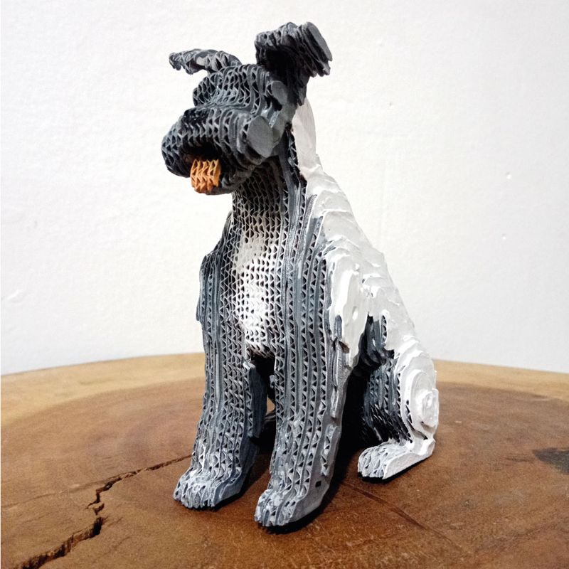 GENERICO - Perro Decorativo Schnauzer en Cartón