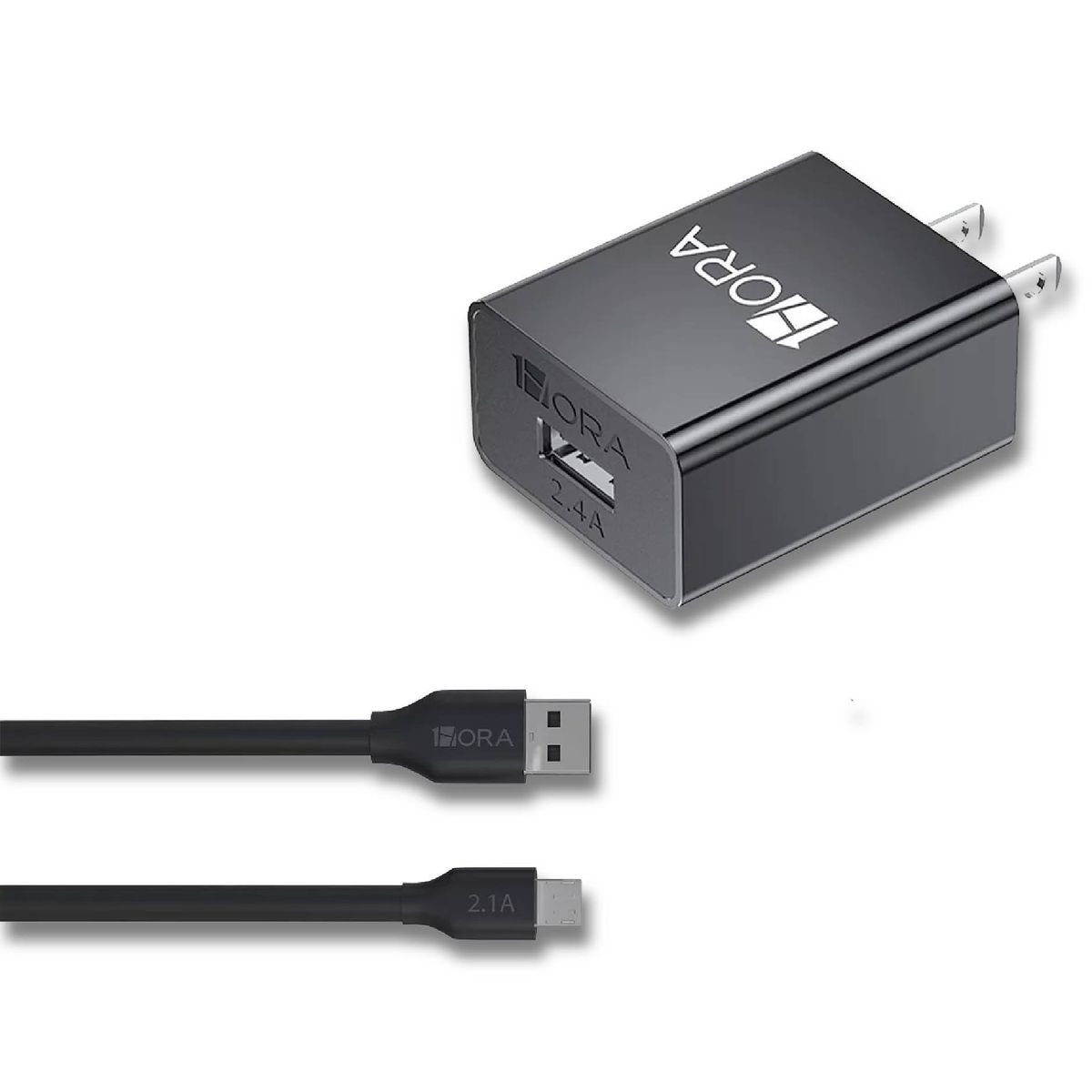 1HORA - 1Hora Cargador Tipo V8 GAR124 - Color Negro