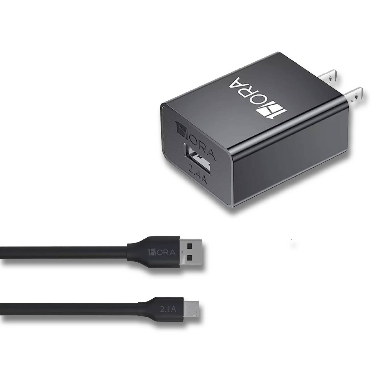 1HORA - 1Hora Cargador Tipo V8 GAR124 - Color Negro